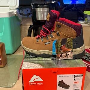 Ozark Trail Women's Brown and Red Hiking Boots